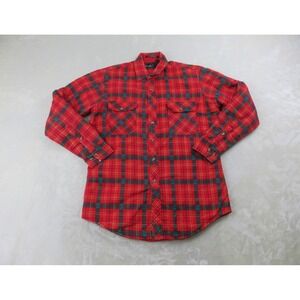 VINTAGE Northwest Territory Shirt Mens Medium Red Flannel Shacket Chore Quilted*